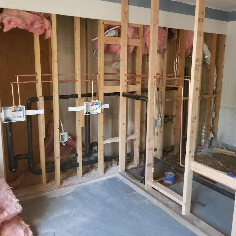 Copper pipe rough-in and plumbing installation in Woodmoor